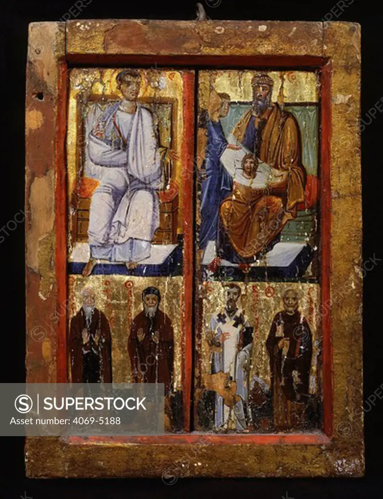 Story of King Abgar, and saints, panel painting, 8th century, Monastery of Saint Catherine, Sinai, Egypt