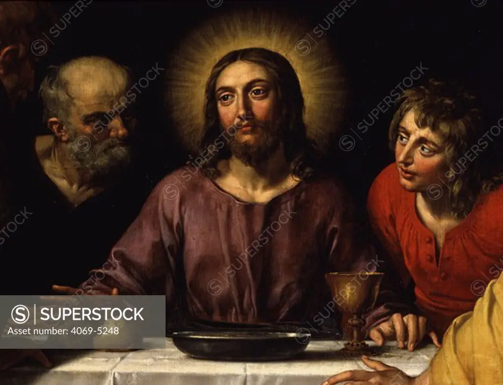 Christ flanked by Saints John and Peter, from The Last Supper, 1618 (detail)