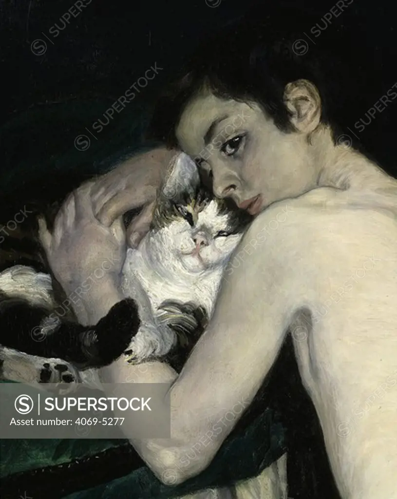 Le garcon au chat, Boy with cat, 1868, detail