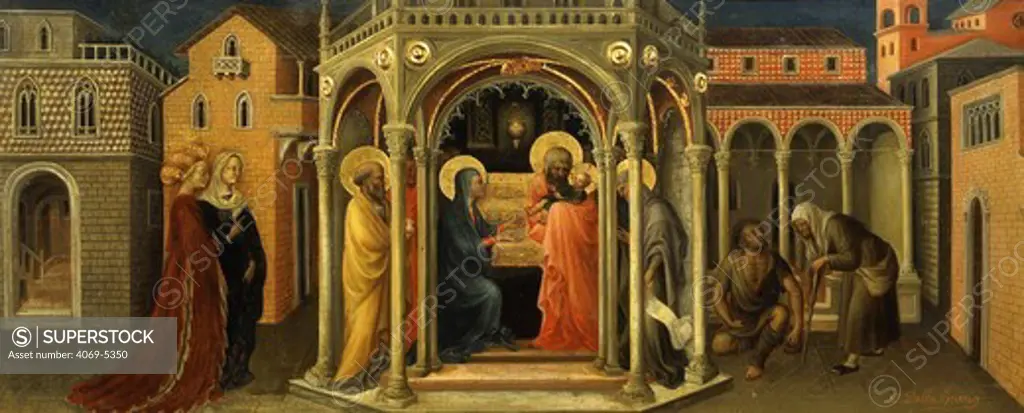 Christ's Presentation in the Temple, from predella to Adoration of the Magi (NB the original has been in the Louvre since 1812, taken by the French