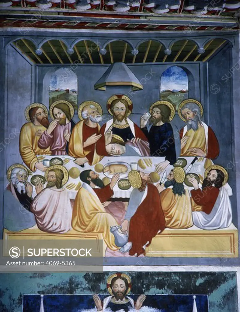 The Last Supper, from Life of Christ, fresco, 15th century