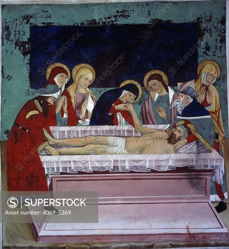 Christ's Deposition in the Sepulchre, from Life of Christ, fresco, 15th century