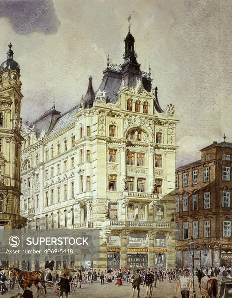 The Graben, Vienna, Austria, early 20th century watercolour (detail)