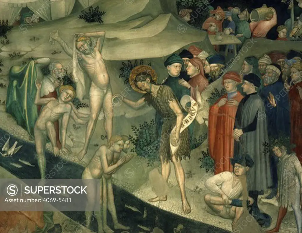 Saint John the Baptist baptising, 1416 fresco