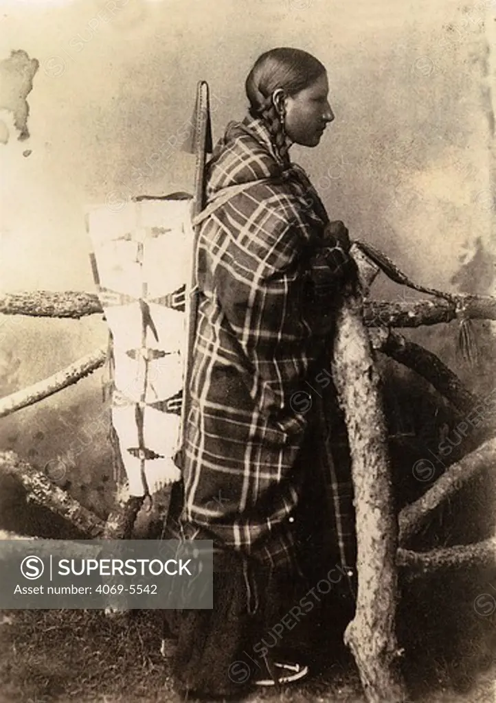 Emma WALTERS, from Cheyenne Indian tribe, USA, with papoose, c. 1890