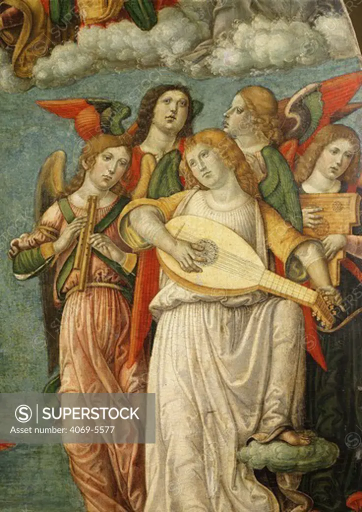 Angel musicians, from Assumption of the Virgin Mary (detail)