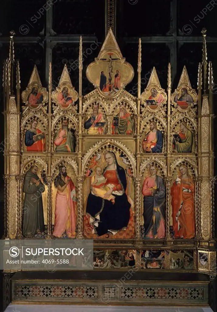 Renuccini Altarpiece, 1379 (Madonna and Child surrounded by Saints Francis, John the Baptist and Mary Magdalene)