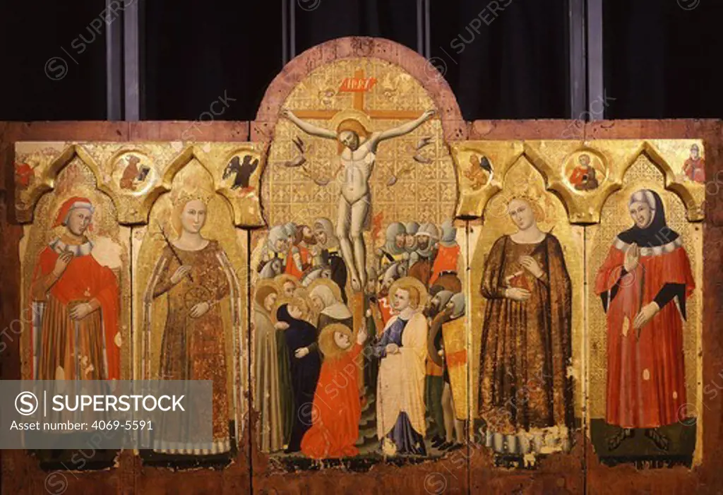 The Crucifixion and saints, polyptych, c. 1350 (by artist from Rimini)