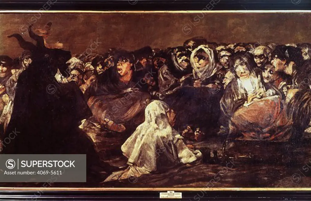 Witches' sabbath (Black painting), 1819 - 23, mural painted at Quinta del Sordo (detail)