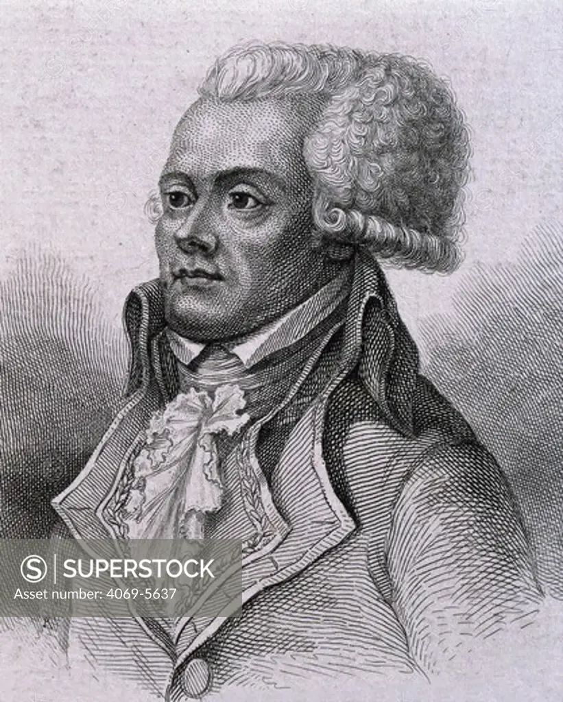 Maximilien de ROBESPIERRE, 1758-94 French Jacobin leader in French Revolution, engraving