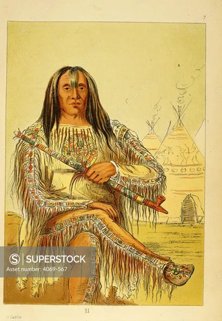 Blackfoot Chief, from George Catlin, Illustrations of the Manners, Customs and Condition of the North American Indians, 1876