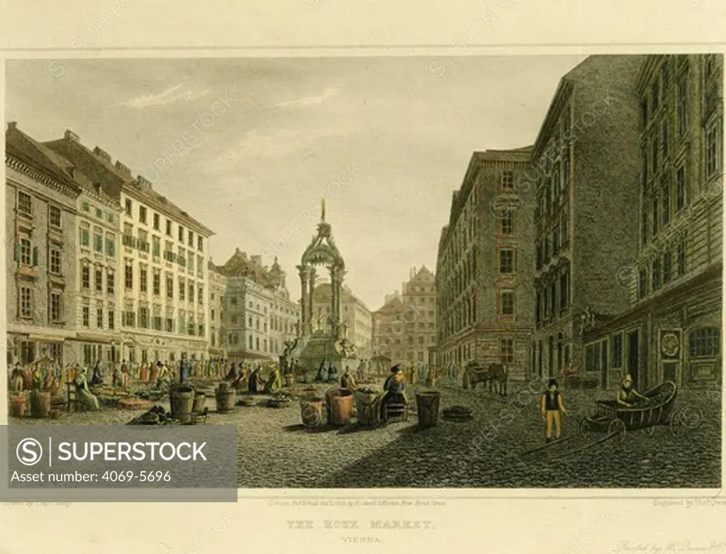 Hohe market, Vienna, Austria, 1822 engraving