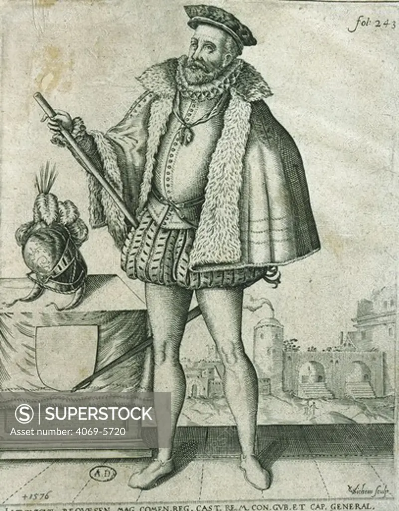 Luis de Zuiga y REQUESENS, 1528-76 Spanish general and governor of the Netherlands, 16th century Spanish engraving