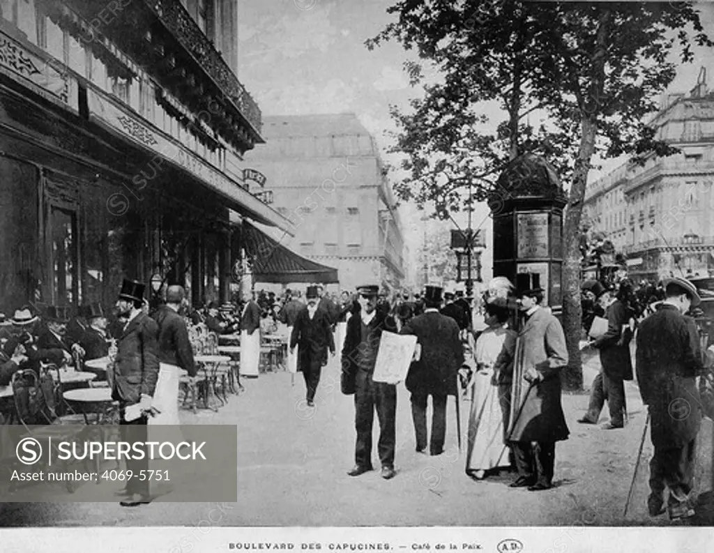 The CafZ de la Paix, Paris, France, 1898 photograph
