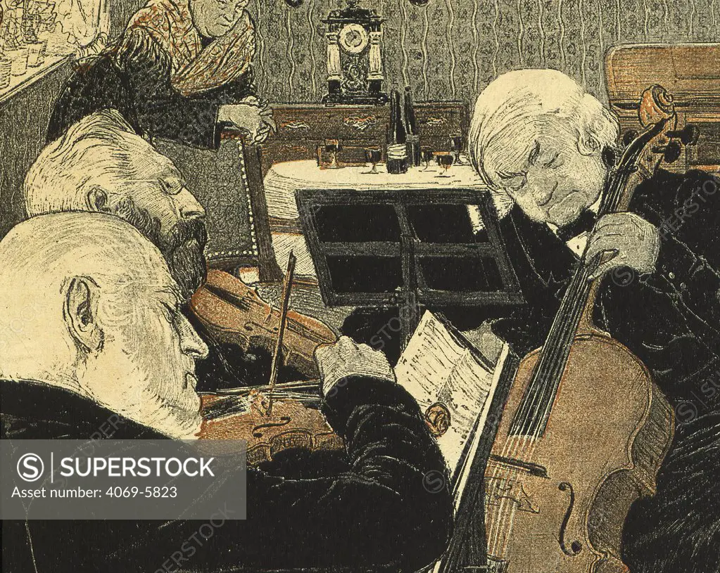 CafZ orchestra, 19th century German engraving