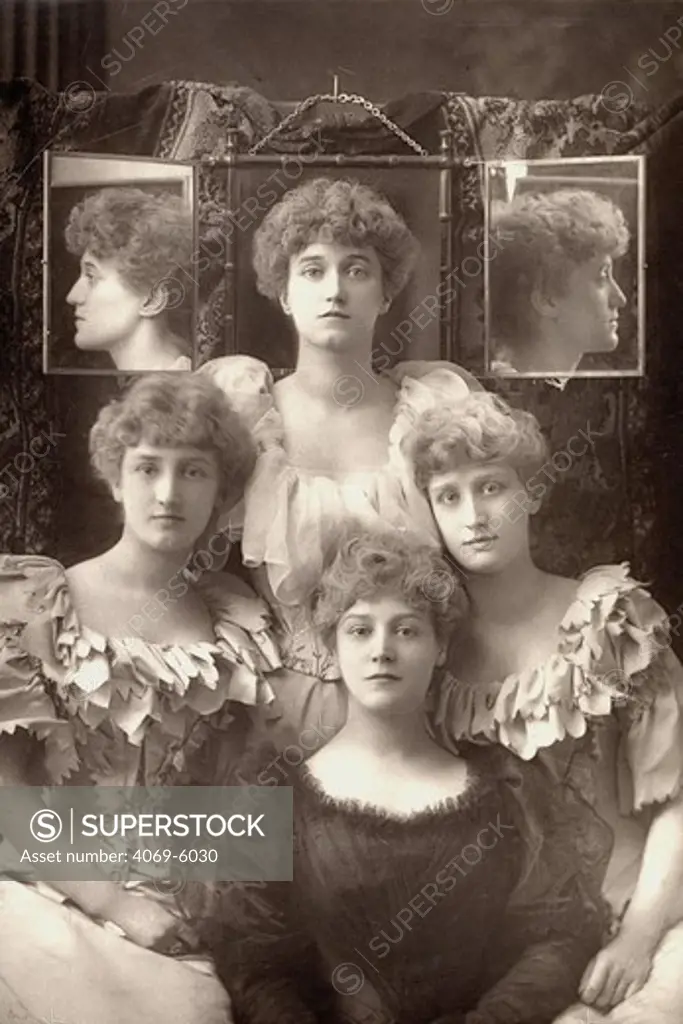 Dorothy DENE (born Ada Alice Pullen), 1859-99, English, actress and artists' model, favourite model of Lord Frederick Leighton from early 1880s (model for Flaming June and The Bath of Psyche), and her 3 sisters Hetty, Edith and Lena, 19th century photograph