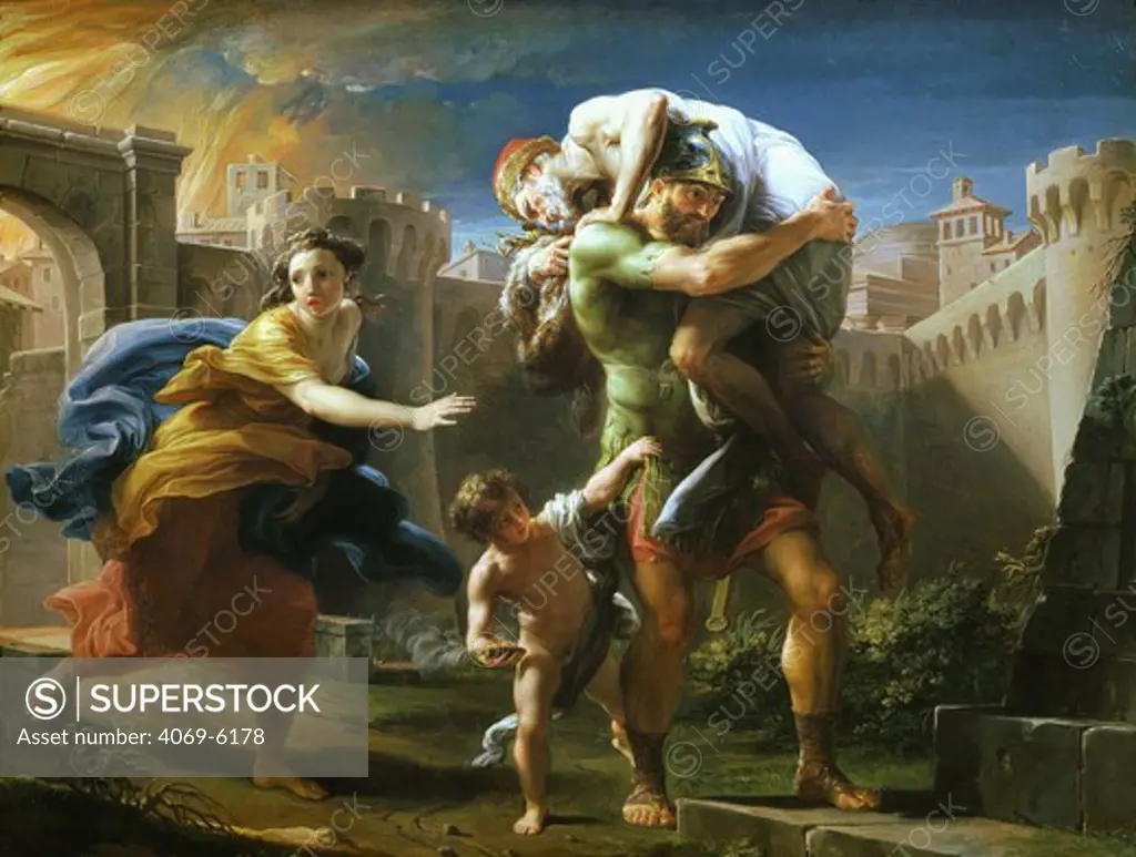 Aeneas fleeing Troy, oil on canvas (inv 150)
