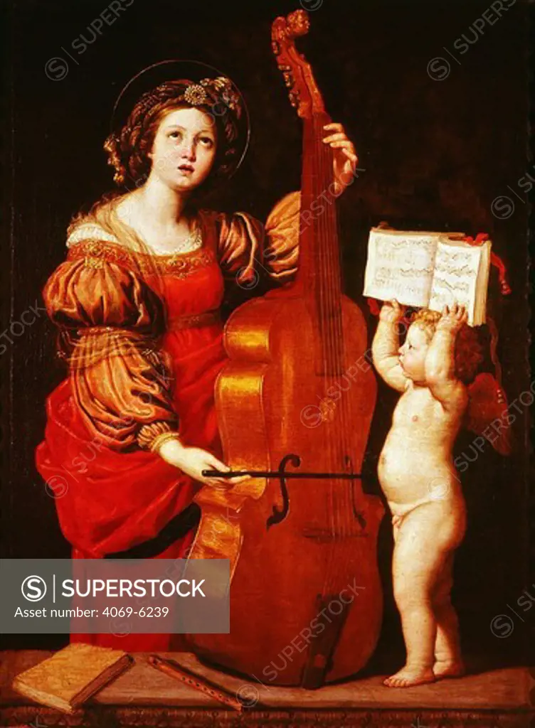 Saint Cecilia, patron saint of music, c.1617-8