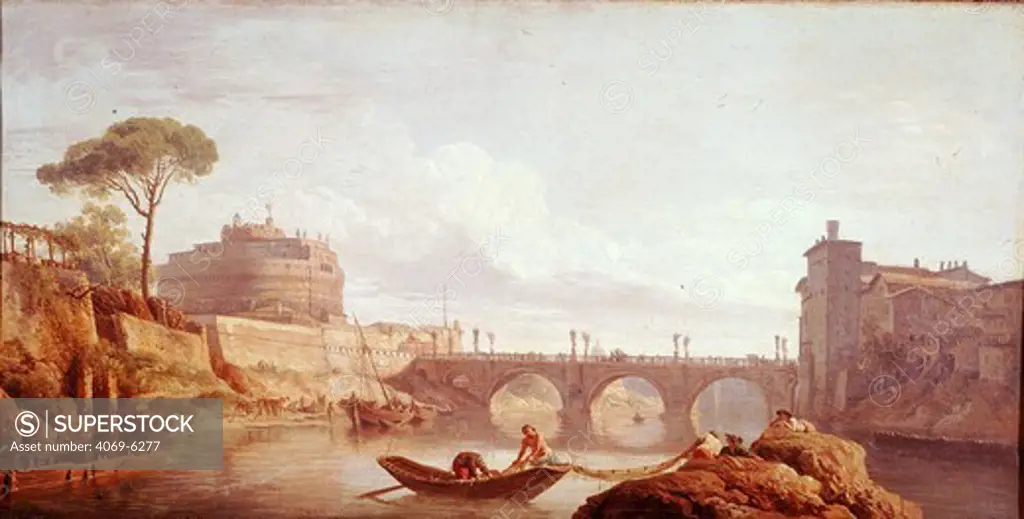 Bridge and Castel Sant'Angelo, Rome, 1745