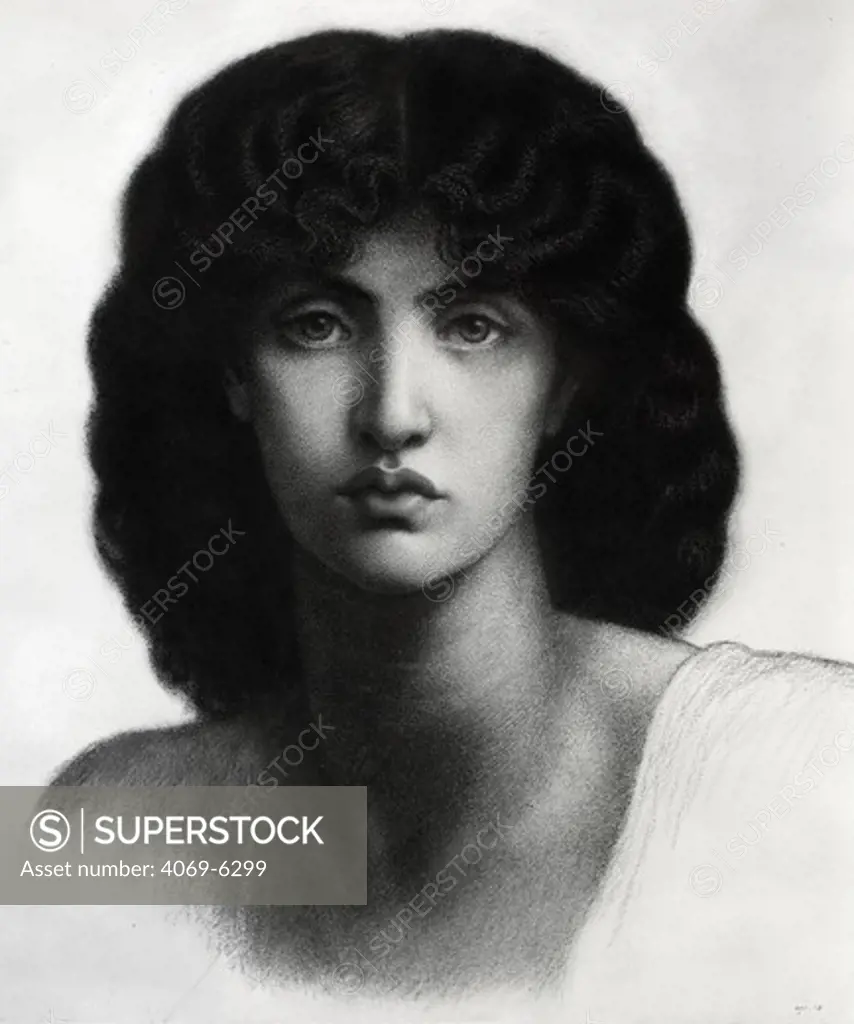 Study for Astarte Syriaca, model Jane Morris, pencil, 1875