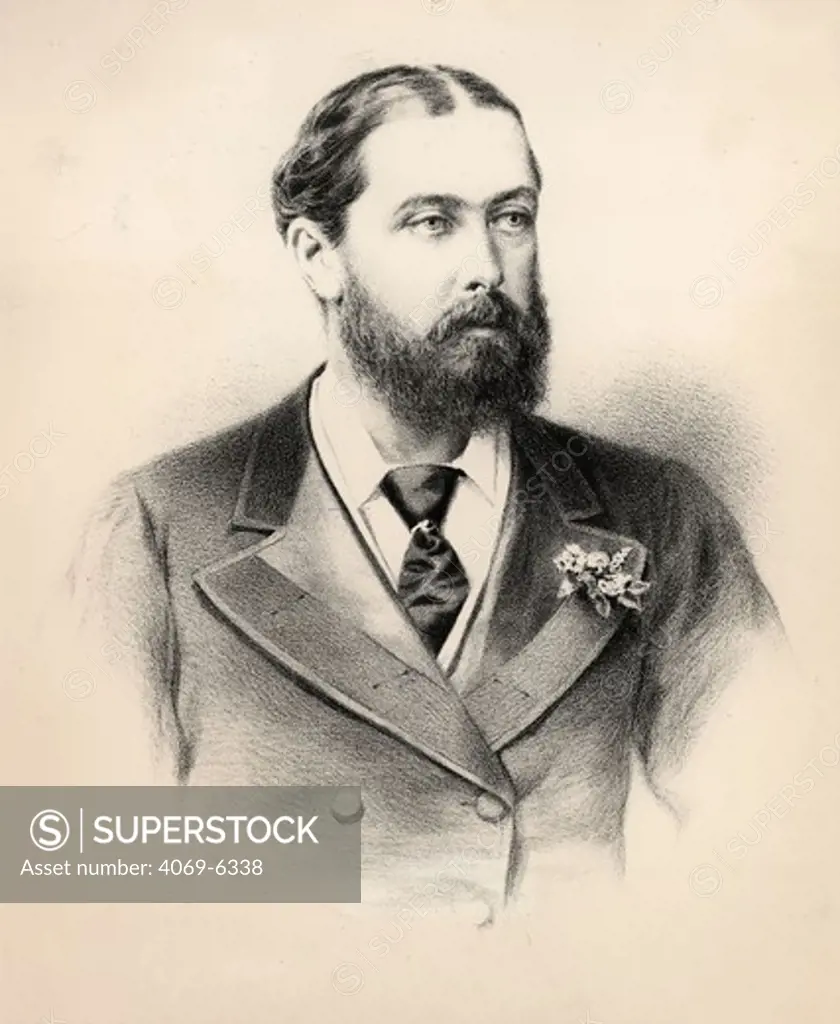 ALFRED, Duke of Edinburgh and Saxe-Coburg Gotha, 1844-1900, son of Queen Victoria, lithograph by Rimanoczy after photograph by Maull and Co, 1874