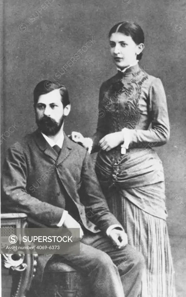 Sigmund FREUD 1856-1939, Austrian psychiatrist and founder of psychoanalysis, photographed with his fiancZe, Martha Bernays in Hamburg, Germany, September 1885.