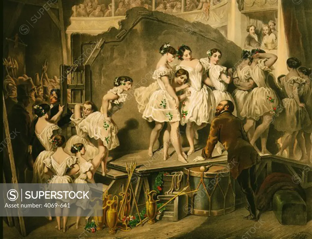 Corps de ballet of Vienna Opera, watercolour, 1820