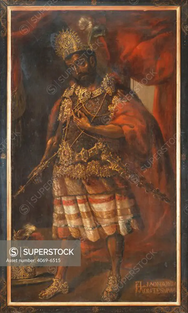 MONTEZUMA, 1466-1520, last king of the Aztecs, painting, 17th century