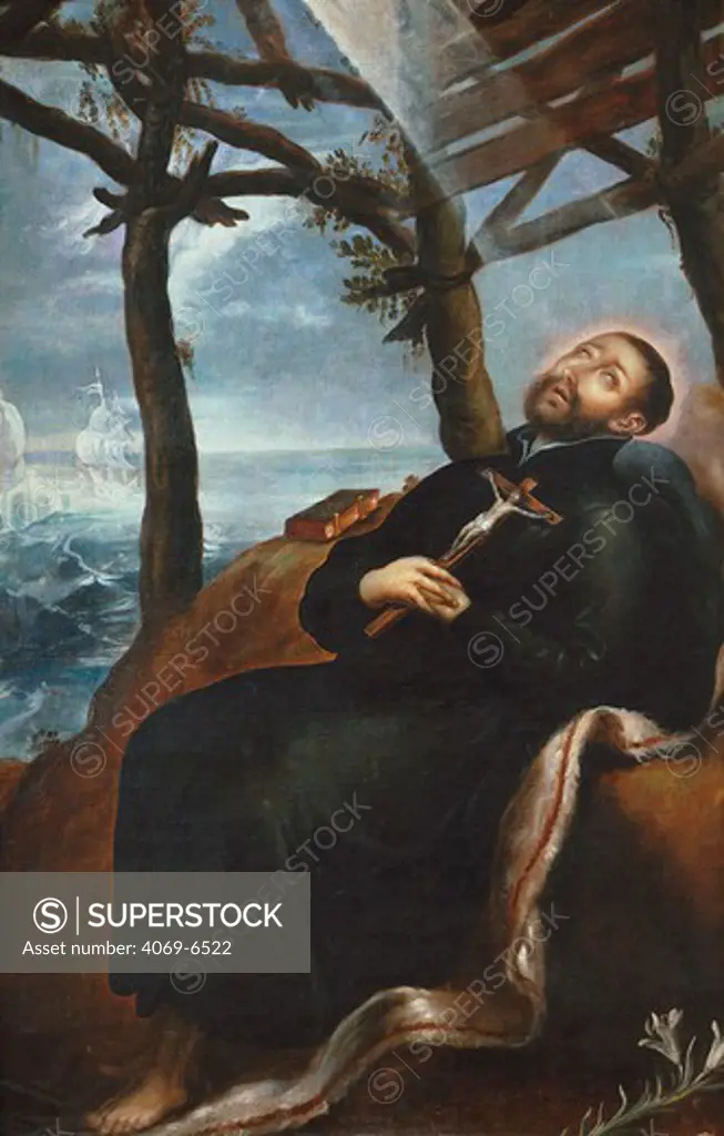The Death of Saint FRANCIS Xavier, 1506 -51, Jesuit missionary, 17th century