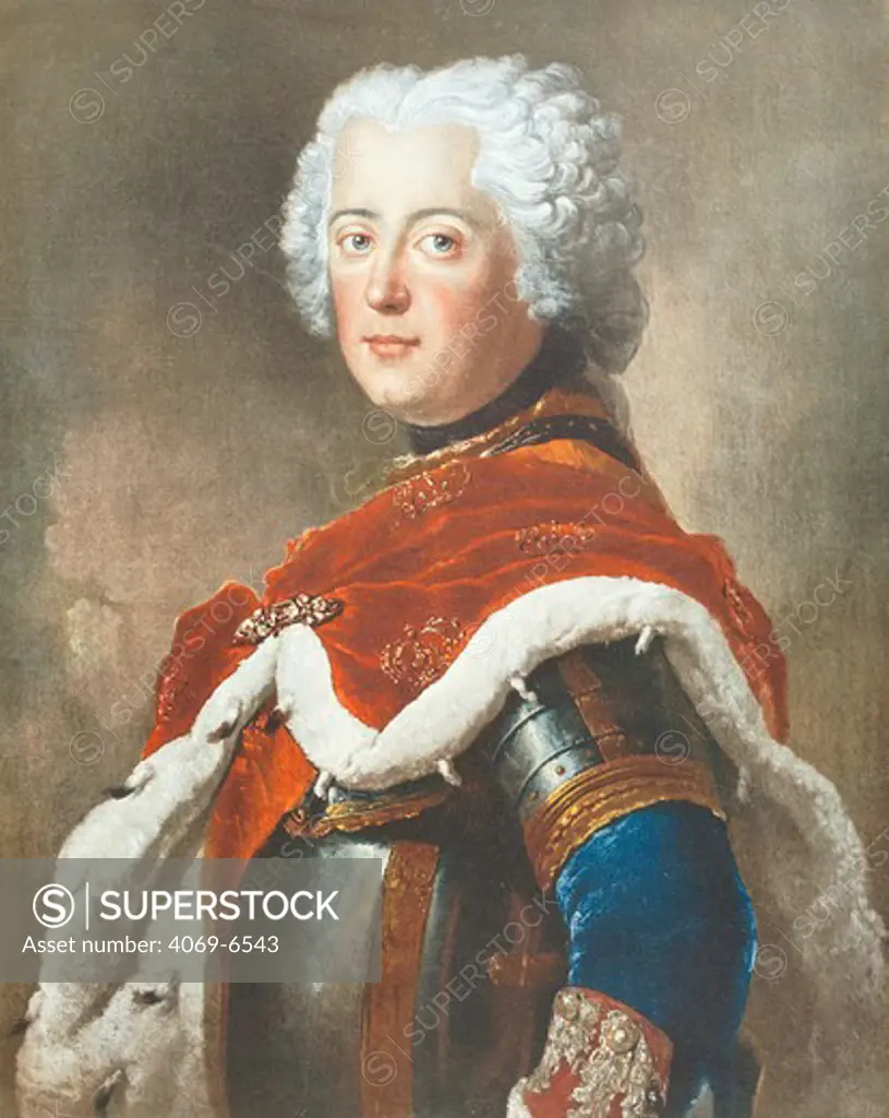 FREDERICK II, 1712-86, King of Prussia from 1740, print after Pesne