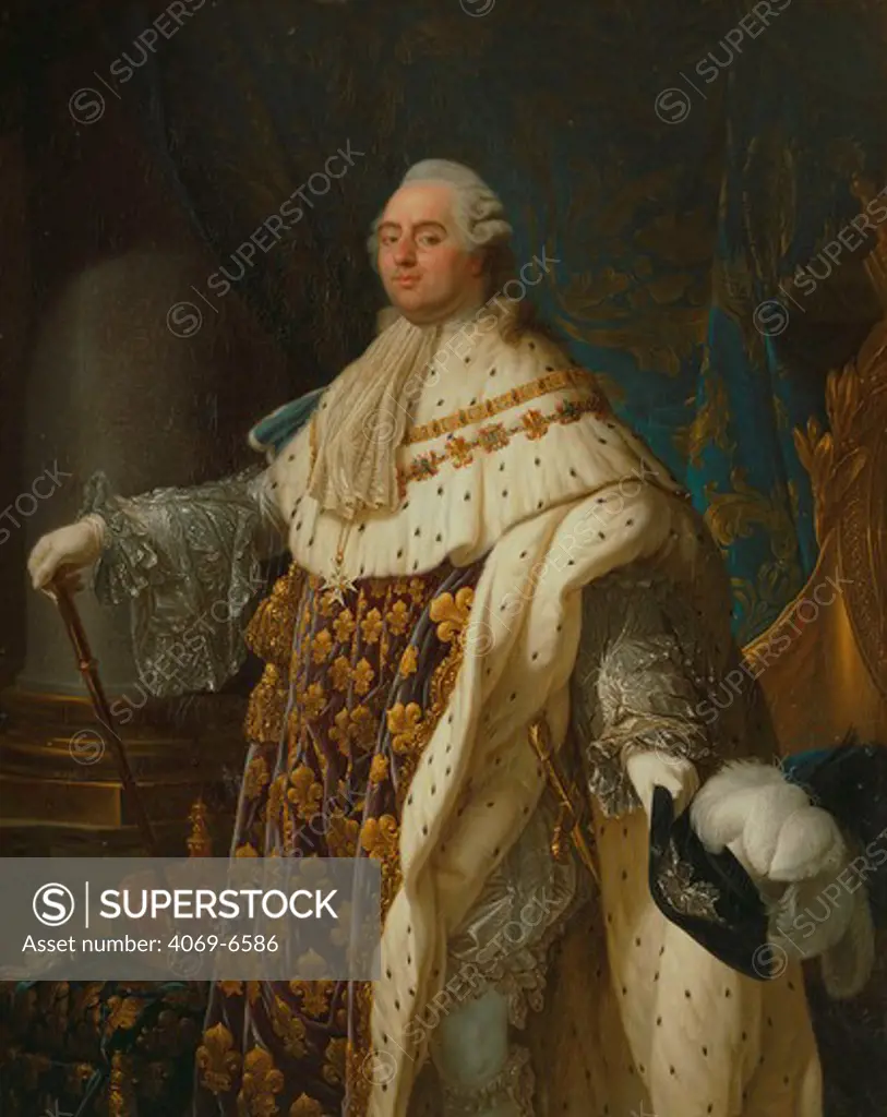 LOUIS XVI, 1754 - 93, king of France, in coronation robes