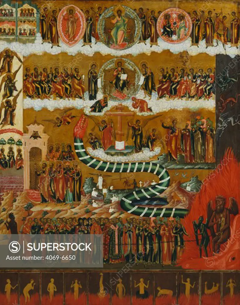 The Last Judgement, 19th century, central Russian, early 19th century, Banca Intesa Collection of Russian Icons