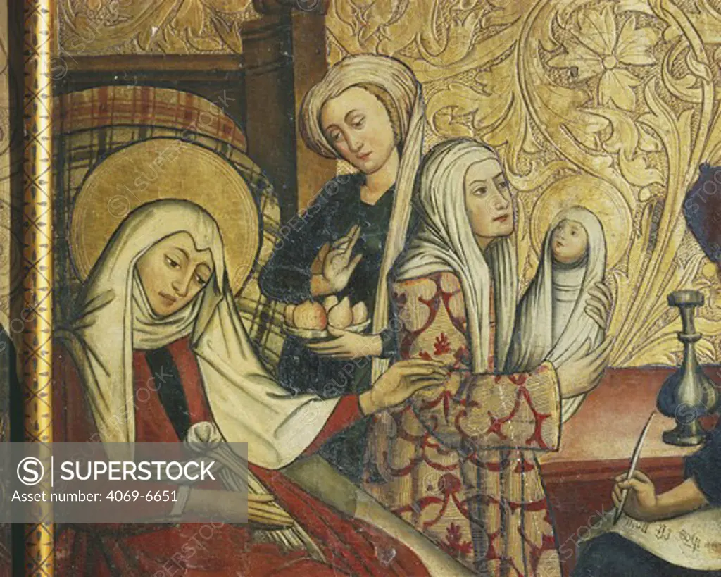 Birth of John the Baptist, painted wood, chapel choir, late 15th century