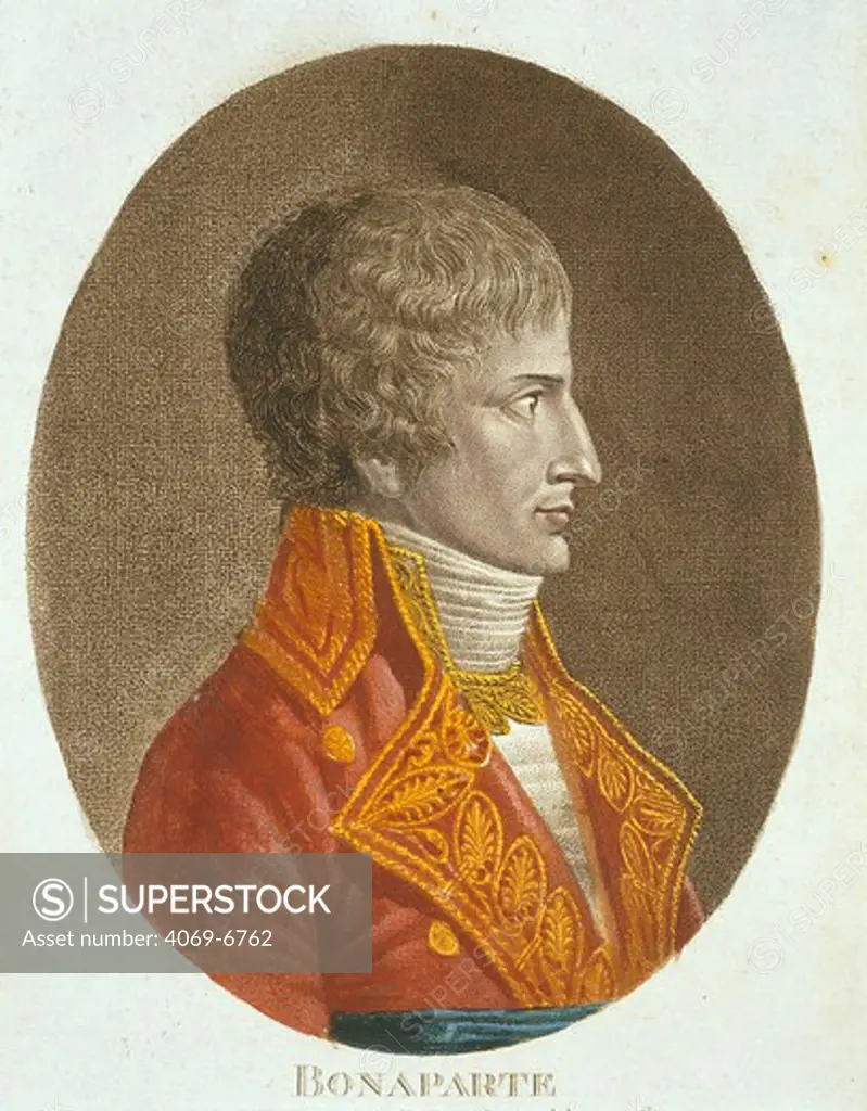 NAPOLEON Bonaparte, 1769-1821, elected First Consul of the French Republic on 18 Brumaire, November 9, 1799, engraving