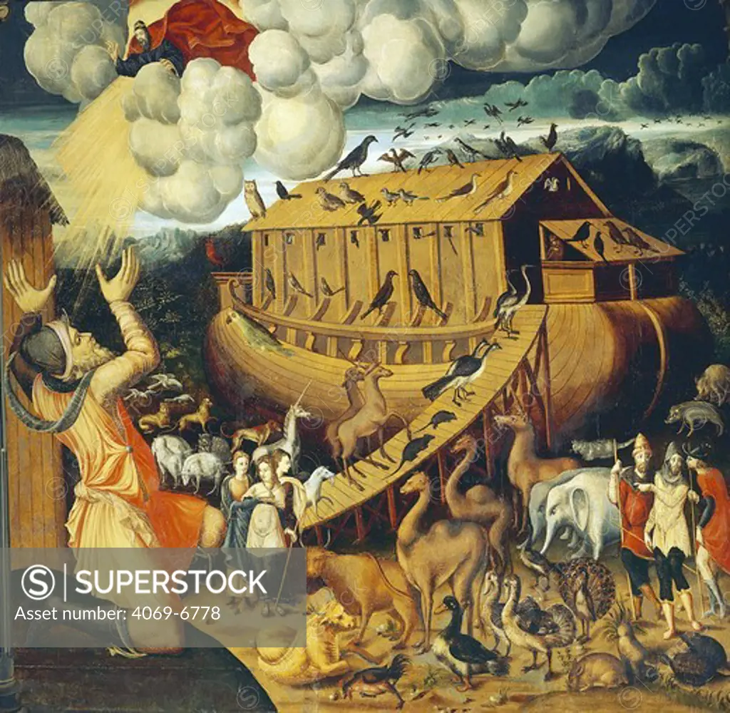 Noah's Ark, Italianate mural painting, mid 16th century studiolo