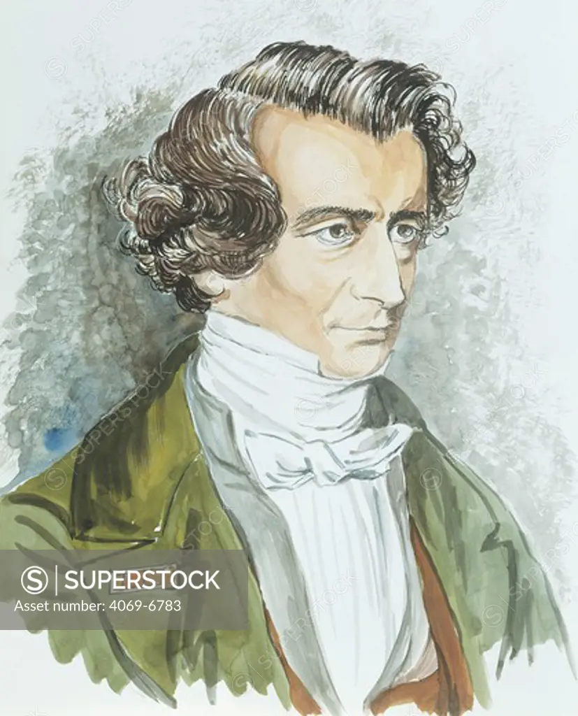 Hector BERLIOZ, 1803-1869, French composer, modern watercolour