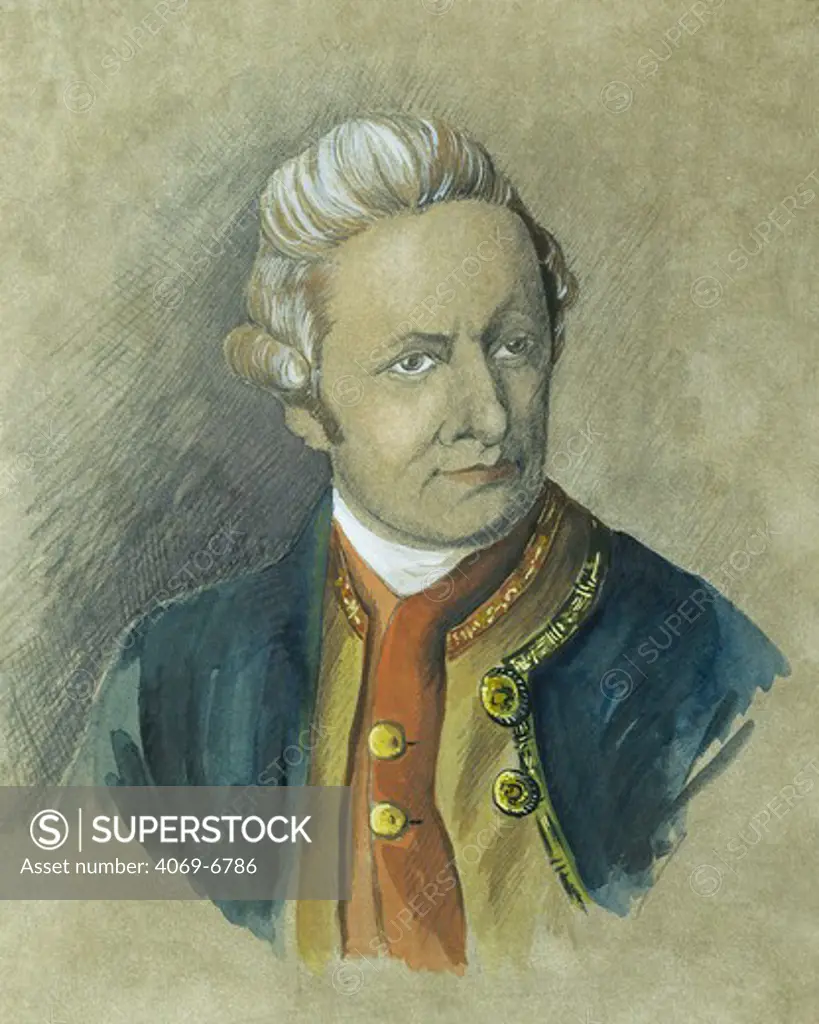 Captain James COOK, 1728-1779, British navigator and explorer, modern watercolour