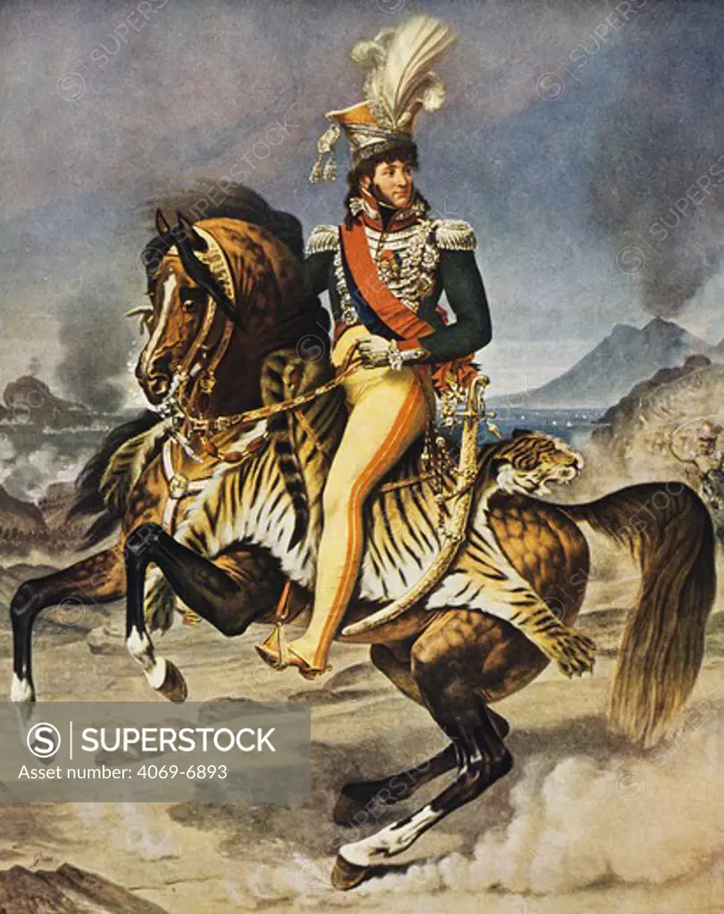 Joaquim MURAT, 1761-1815, king of Naples, equestrian portrait, after Gros
