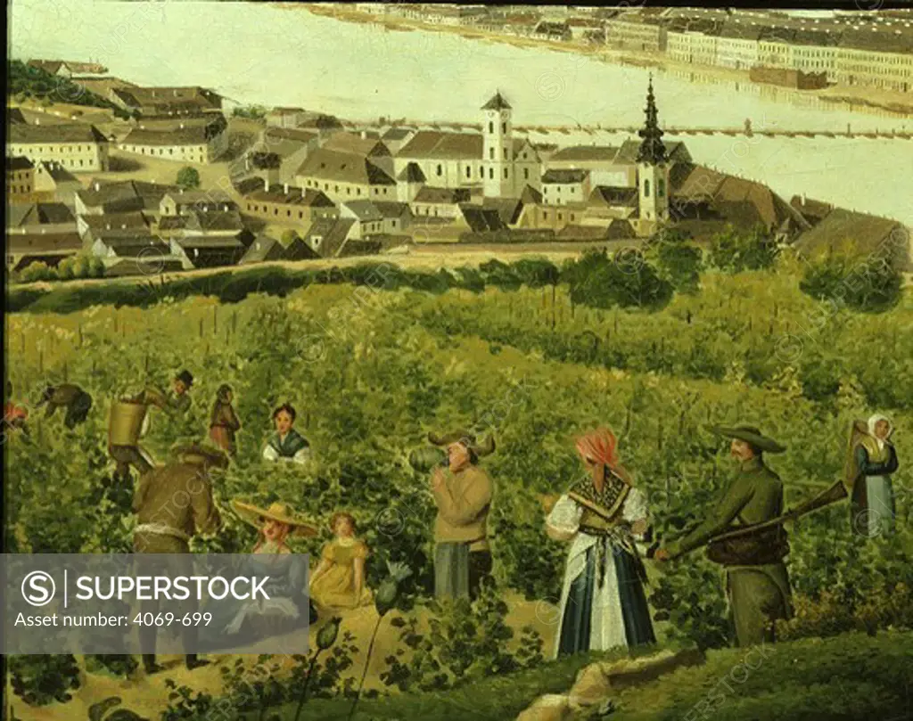 Harvest on hills of Budapest by Anton Metzinger
