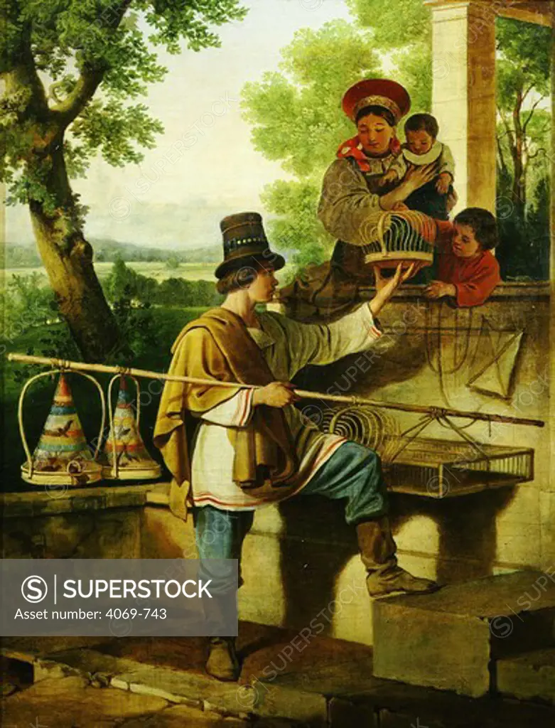 The Bird seller Russian 19th century
