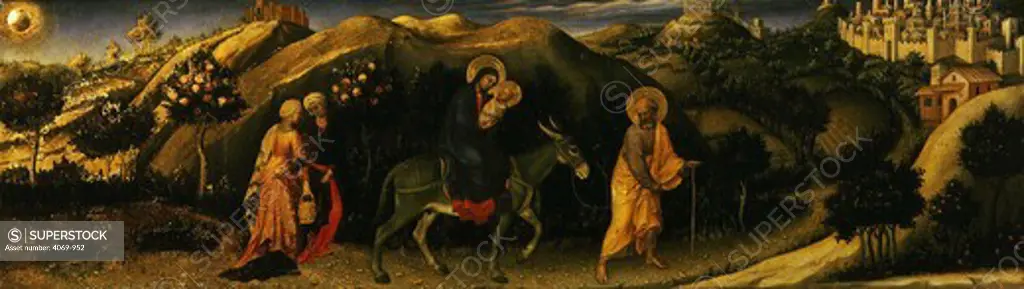 Predella to Adoration of the Magi, with scene of Flight into Egypt, 1423