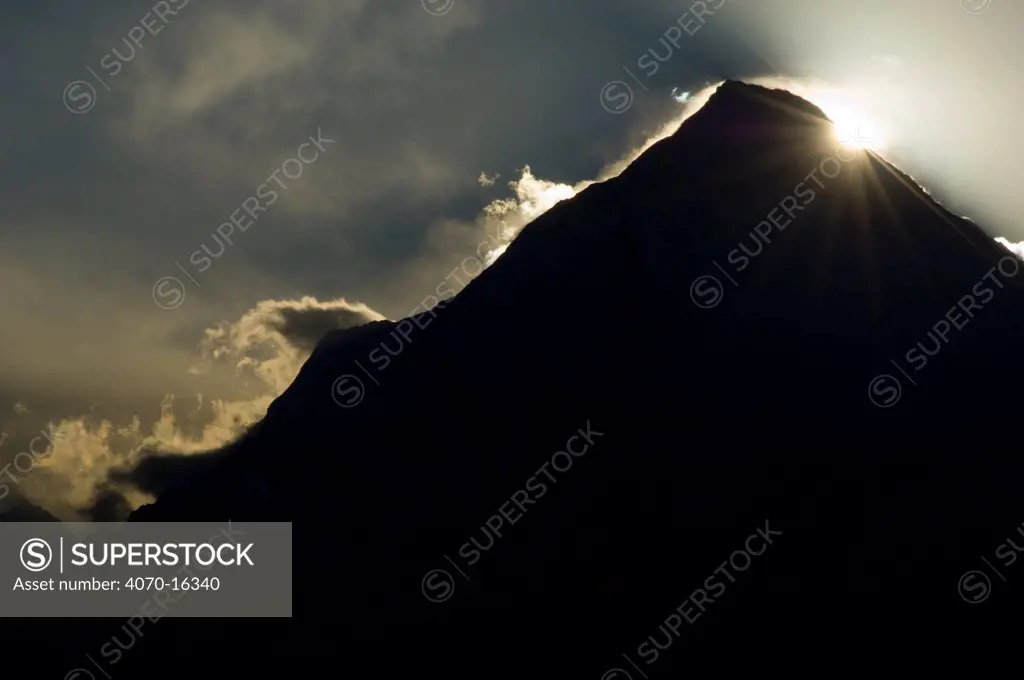 Silhouette of Dhaulagiri, Lower Mustang, Nepal