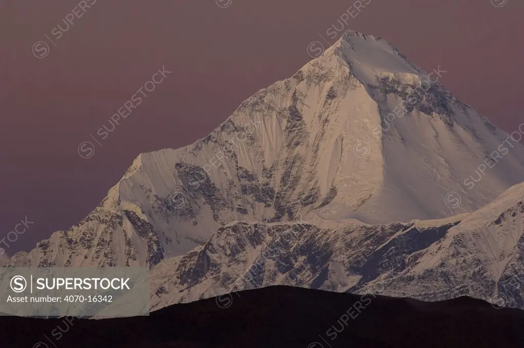 Dhaulagiri, at dawn, Lower Mustang, Nepal