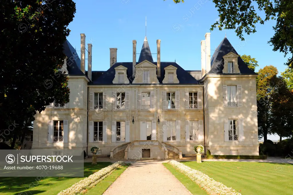 Chateau Pichon Longueville Comtesse de Lalande, Pauillac, Bordeaux region, France. Listed as 'Second Grand Cru' Second Growth according to the historic Bordeaux wine official classification of 1855. September.