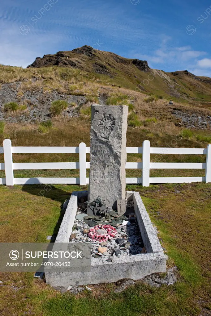 Grave of Sir Ernest Henry Shackleton, South Georgia Island, February 2011
