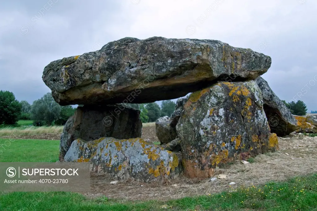 Neolithic Dolmen, burial chamber site, from the Iron Age, Liniez, France
