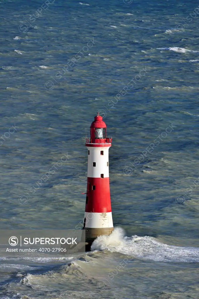 Lighthouse in the English Channel at Beachy Head, Sussex, UK, November 2012