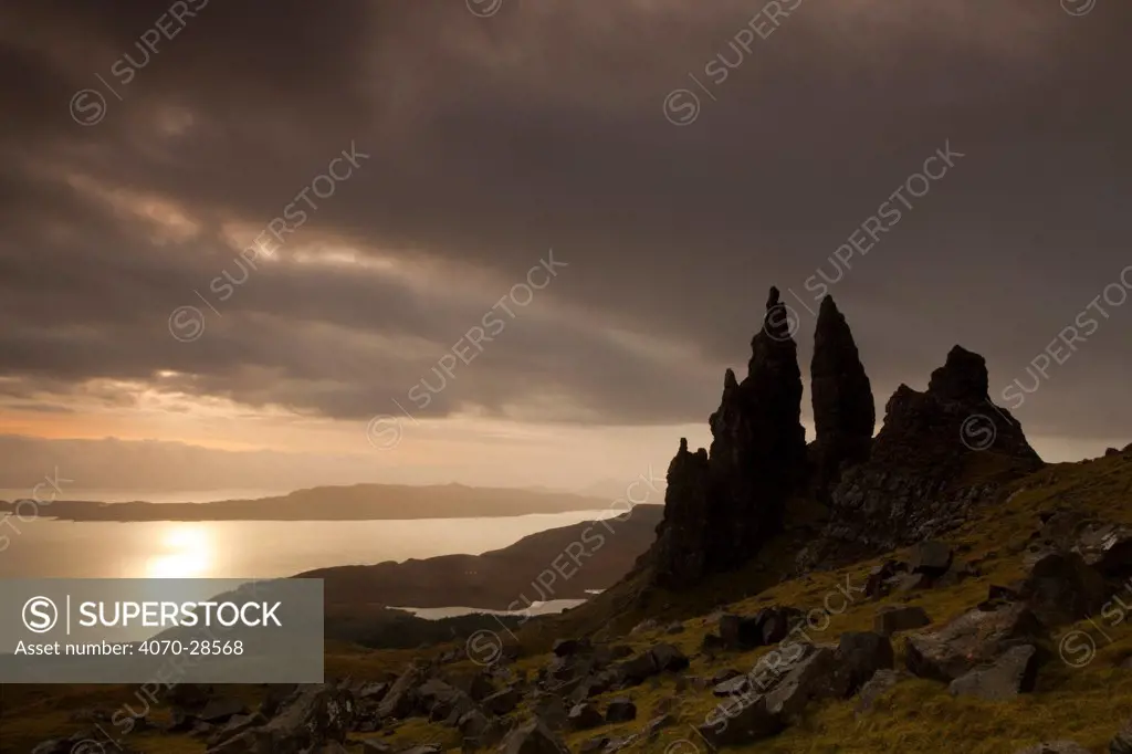Old Man of Storr at dawn, Skye, Inner Hebrides, Scotland, UK, January 2011. 2020VISION Book Plate.Did you know This landmark has been used as a location in several films, most recently the 2012 sci-fi film, Prometheus.