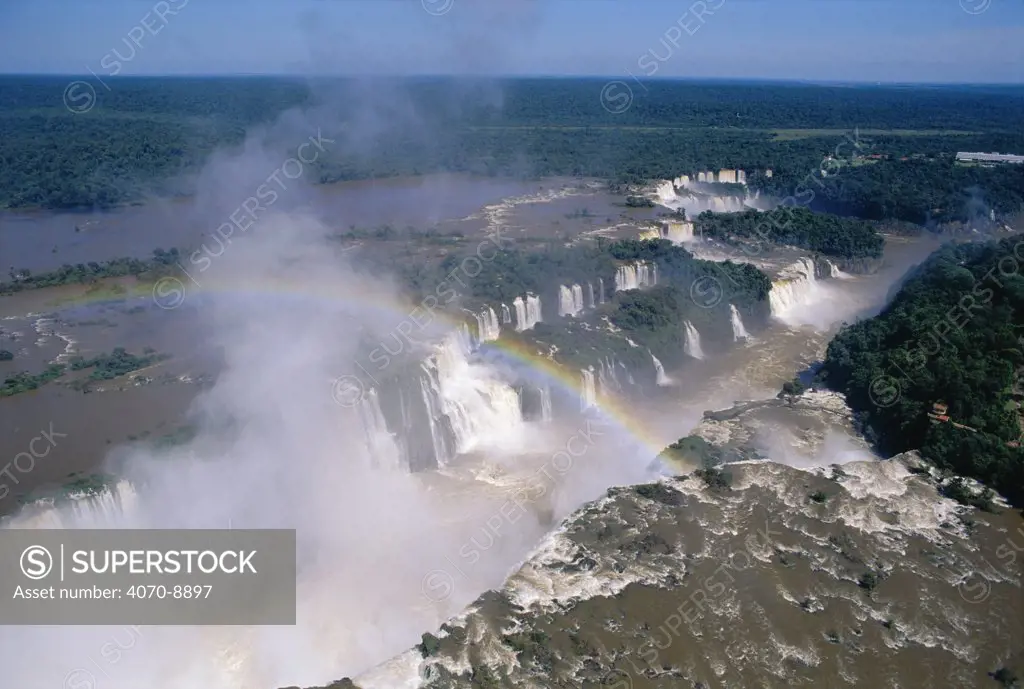 Iguazu falls with rainbow, Argentina / Brazil border - Iguassu