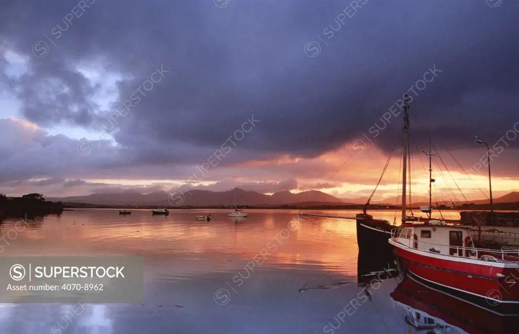 Dawn at Roundstone harbour, Connemara, Ireland